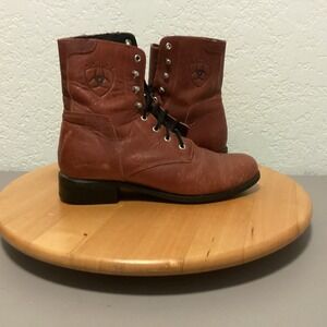 Ariat Womens Redish Brown Leather Lace Up Ankle Boots Riding Western Style Sz 6